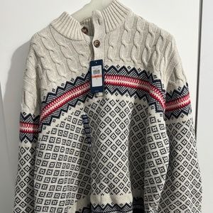 3XL IZOD FAIR ISLE COTTON KNIT SWEATER